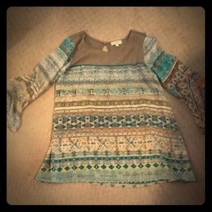 Lightweight, flowing blouse.